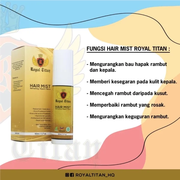 🎁ROYAL TITAN HAIR TREATMENT Merawat Rambut Gugur Jarang Bermasalah Berbau Kulit Kepala Sihat Cantik