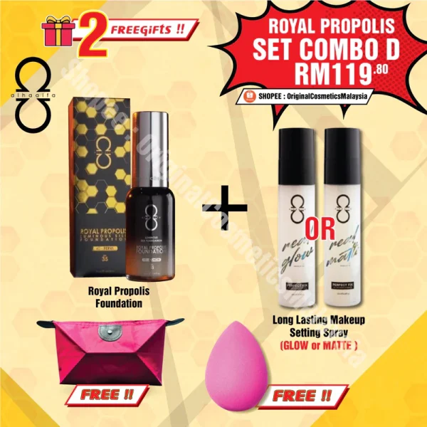 🎁2 FREEGIFT‼️ALHA ALFA SET COMBO (DPT 4 BRG DLM 1 SET‼️) Alha Alfa Royal Propolis Foundation Alha Alfa Lip Booster