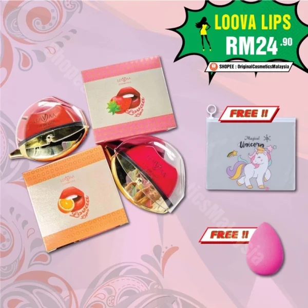 🎁2 FREEGIFT‼️💄LOVAA LIPS KEMAM ORANGE PINK (DPT 3 BRG‼️) 100% ORIGINAL FROM HQ Super Cantik Cute Lips Murah