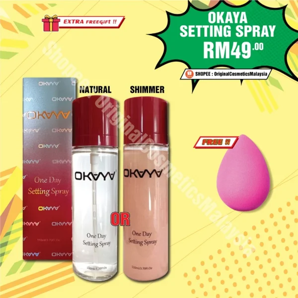 [🎁FREEGIFT‼️] OKAYA SETTING SPRAY ONE DAY LONG LASTING ORIGINAL HQ Favorite Mua Bellaz