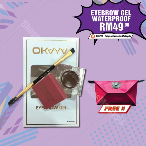 [🎁2 FREEGIFT‼️] OKAYA EYEBROW GEL WATERPROOF(DPT 3 BRG‼️) EYEBROW FAV MUA BELLAZ TAHAN LAMA Color Pigmented