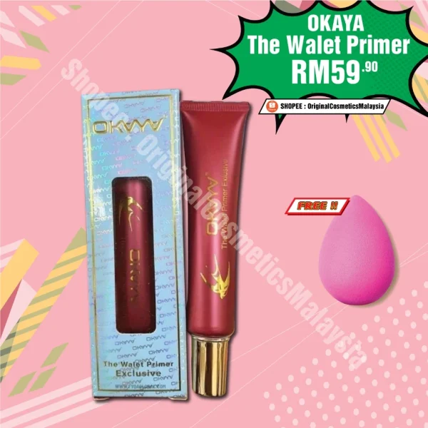 🎁FREEGIFT‼️OKAYA PRIMER WALET BUATKAN MAKE UP TAHAN LEBIH LAMA, TIDAK BERCAPUK NAMPAK LEBIH SMOOTH Primer