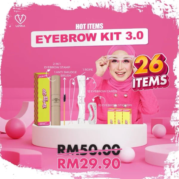 🎁LOVAA COP KENING VIRAL (DPT 26 BRG‼️) LOVAA EYEBROW KIT 3.0 Eyebrow Cop Kening Waterproof Mua Bellaz