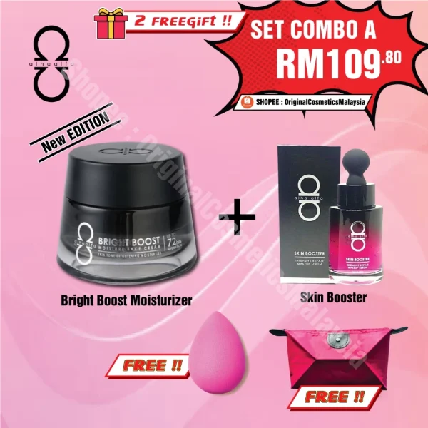 🎁2 FREEGIFT‼️SET A COMBO JIMAT ALHA ALFA (DPT 4 ITEMS DLM 1 SET) MOISTURIZER TAHAN 72 Jam Alha Alfa Set Merdeka