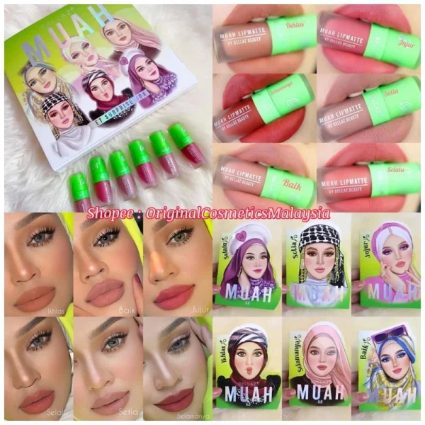 🎁LIPMATTE MUAH 5.0 6.0 & 7.0 by MUA BELLAZ Color Sangat Cantik Ringan di Bibir Favorite Mua Bellaz Waterproof