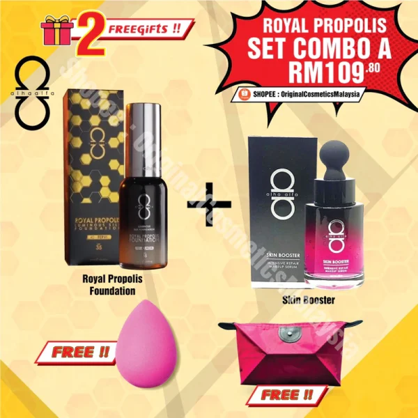 🎁2 FREEGIFT‼️ALHA ALFA SET COMBO (DPT 4 BRG DLM 1 SET‼️) Alha Alfa Royal Propolis Foundation Serum Skin Booster