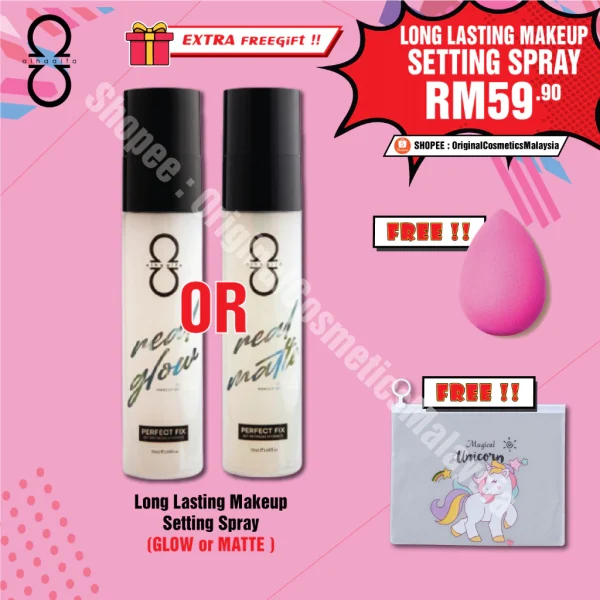 🎁2 FREEGIFT‼️ALHA ALFA SPRAY GLOW MATTE (DPT 3BRG‼️) Alha Alfa Setting Spray Alha Alfa Lip Booster