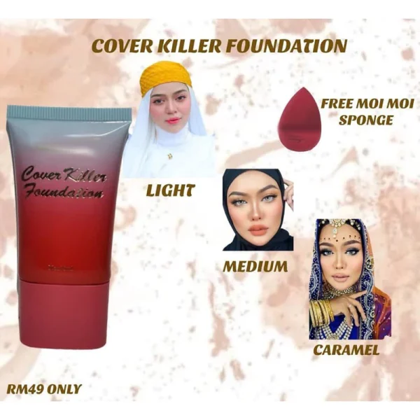 [🎁FREEGIFT‼️] OKAYA FOUNDATION FULL COVERAGE COVER KILLER 100% ORIGINAL HQ Favorite Mua Bellaz Full Coverage Waterproof - Image 2