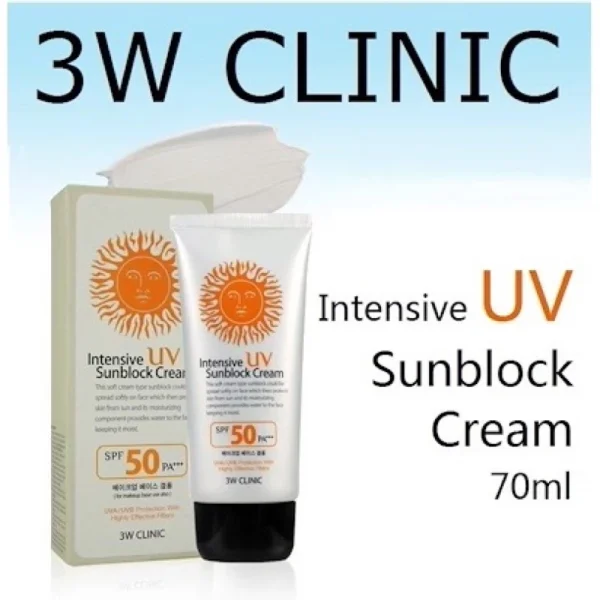 🎁3W CLINIC INTENSIVE UV SUNSCREEN SUNBLOCK CREAM SPF50 PA+++ 100% ORIGINAL UVAUVB Skin Protection Mua Bellaz - Image 2