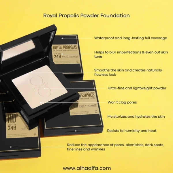 🎁2 FREEGIFT‼️ALHA ALFA COMPACT POWDER 4IN1 (DPT 3 BRG‼️😍) Alha Alfa Royal Propolis Foundation Compact Powder HD - Image 3