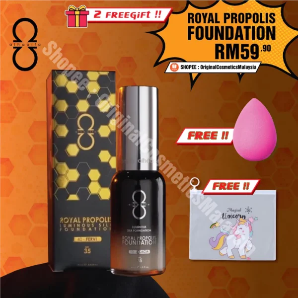 🎁2 FREEGIFT‼️NEW ALHA ALFA ROYAL PROPOLIS FOUNDATION (DPT 3 BRG😍‼️) ALHA ALFA PROPOLIS LUMINOUS SILK - Image 2