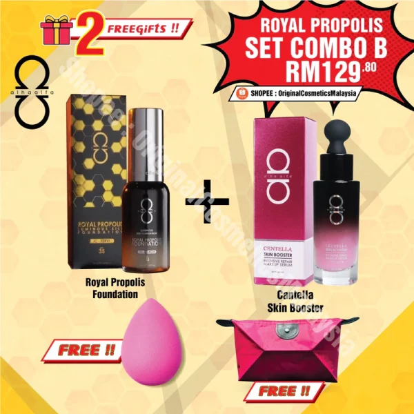 🎁2 FREEGIFT‼️ALHA ALFA SET COMBO (DPT 4 BRG DLM 1 SET‼️) Alha Alfa Royal Propolis Foundation Serum Skin Booster - Image 2