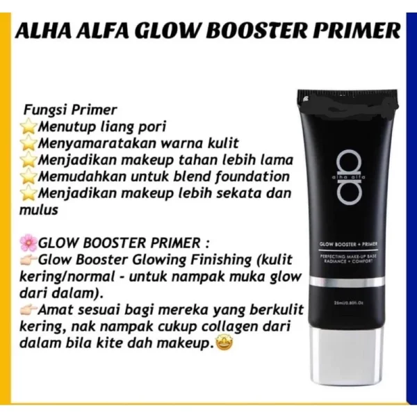 🎁FREEGIFT‼️ALHA ALFA PRIMER GLOW & MATTE ALHA ALFA 50ML MAKE UP TAHAN LEBIH LAMA ALHA ALFA CLEARANCE STOCK - Image 3