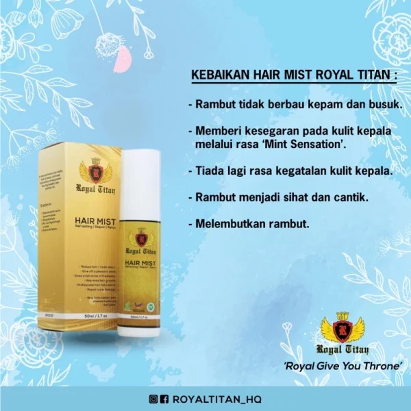 🎁ROYAL TITAN HAIR TREATMENT Merawat Rambut Gugur Jarang Bermasalah Berbau Kulit Kepala Sihat Cantik - Image 3