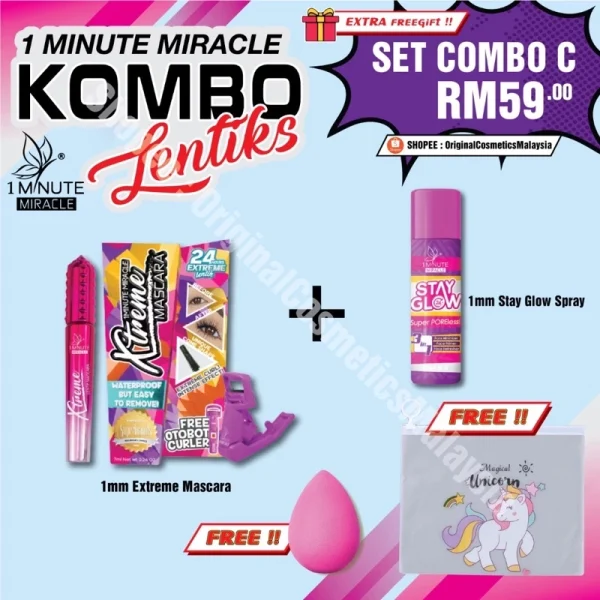 🎁3 FREEGIFT‼️ 1MM 1 MINUTE MIRACLE SET COMBO JIMAT (DPT 5 BRG DLM 1 SET😍)1MM 1 Minute Miracle Set Raya Mua Bellaz - Image 3