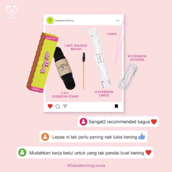 🎁LOVAA COP KENING VIRAL (DPT 26 BRG‼️) LOVAA EYEBROW KIT 3.0 Eyebrow Cop Kening Waterproof Mua Bellaz - Image 3