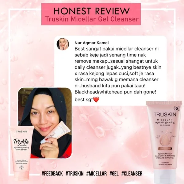 🎁FREEGIFT‼️TRUSKIN MICELLAR HYDRA BRIGHTENING GEL CLEANSER😍 - Image 4