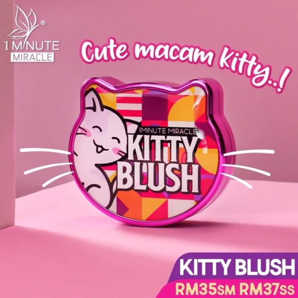 🎁1 MINUTE MIRACLE 1MM KITTY BLUSHER CUSHION GLOW CANTIK DAN MURAH Make Up Nampak Glow Dan Tahan Lebih Lama Mu... - Image 4