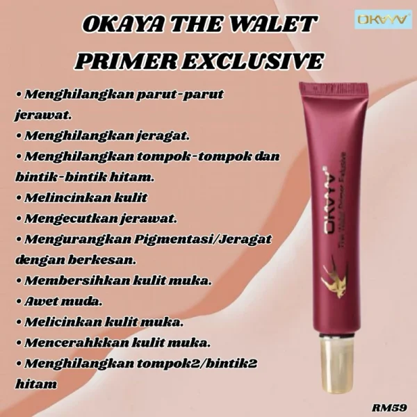 🎁FREEGIFT‼️OKAYA PRIMER WALET BUATKAN MAKE UP TAHAN LEBIH LAMA, TIDAK BERCAPUK NAMPAK LEBIH SMOOTH Primer - Image 5