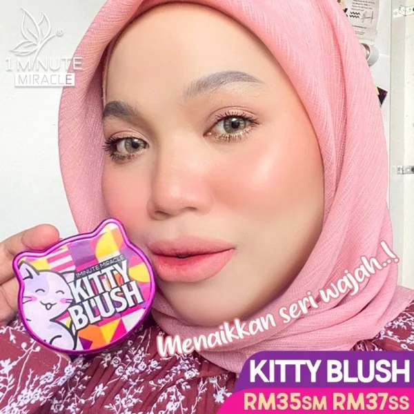 🎁1 MINUTE MIRACLE 1MM KITTY BLUSHER CUSHION GLOW CANTIK DAN MURAH Make Up Nampak Glow Dan Tahan Lebih Lama Mu... - Image 5