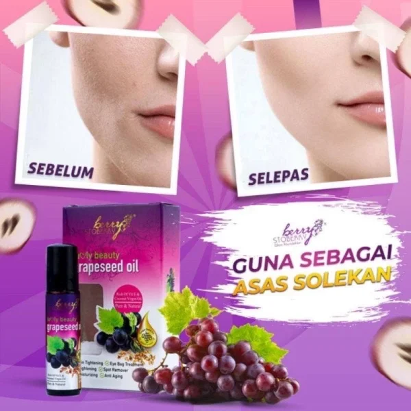 🎁NEW PACKAGING‼️LOVELY BEAUTY GRAPESEED OIL BERRYSTOBERRY KURANGKAN KEDUTAN JERAGAT BINTIK2 - Image 6