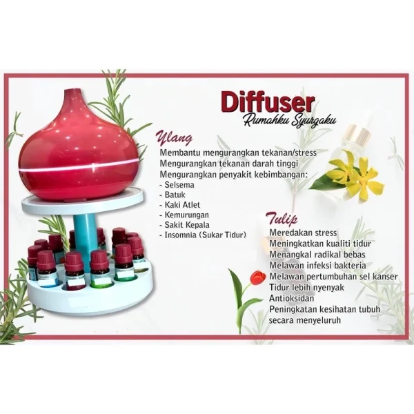 🎁FREEGIFT‼️OKAYA HOME DIFFUSER ONE SET WITH 12 ESSENTIAL OIL️ 100% ORIGINAL FROM HQ Tenang Jimat Mempunyai 12 - Image 6