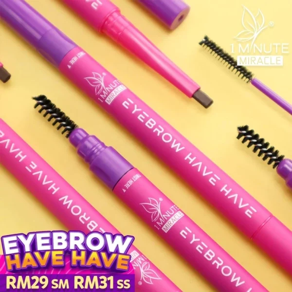 🎁1 MINUTE MIRACLE 1MM EYEBROW (3IN1) KENING HAVE2😍 New Packaging Comel Mua Bellaz 1mm 1 Minute Miracle Merdeka Promo - Image 6