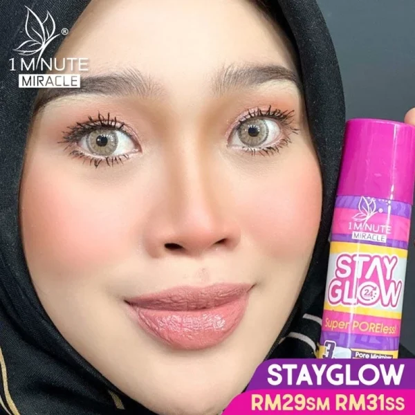 🎁 1 MINUTE MIRACLE 1MM SPRAY STAY GLOW Muka Nampak Berseri & Glowing Mengecilkan Pori Fav Mua Bellaz 1MM Merdeka Promo - Image 6