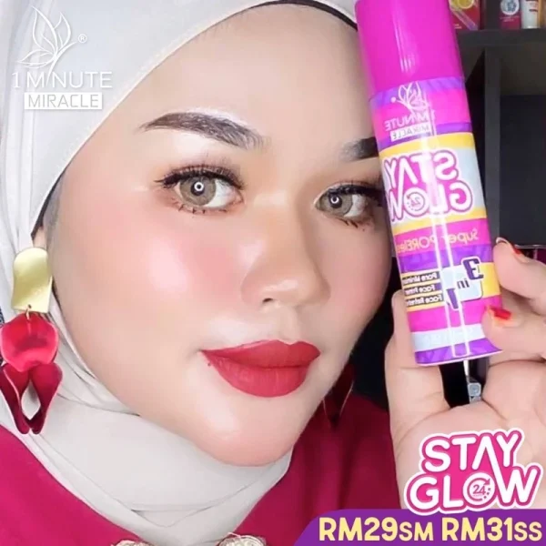 🎁 1 MINUTE MIRACLE 1MM SPRAY STAY GLOW Muka Nampak Berseri & Glowing Mengecilkan Pori Fav Mua Bellaz 1MM Merdeka Promo - Image 7