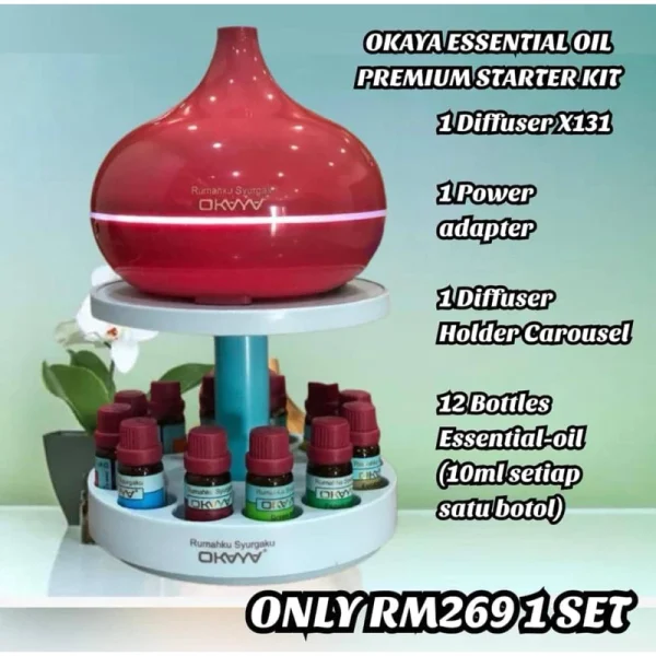 🎁FREEGIFT‼️OKAYA HOME DIFFUSER ONE SET WITH 12 ESSENTIAL OIL️ 100% ORIGINAL FROM HQ Tenang Jimat Mempunyai 12 - Image 8