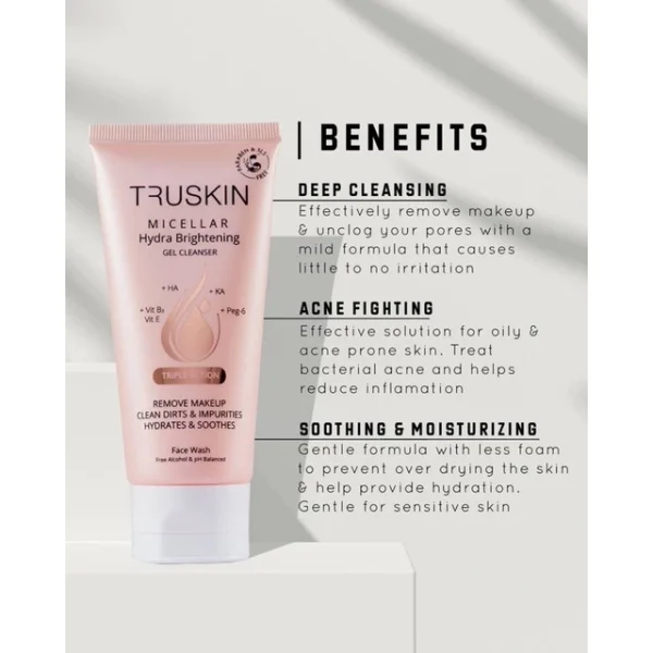 🎁FREEGIFT‼️TRUSKIN MICELLAR HYDRA BRIGHTENING GEL CLEANSER😍 - Image 8