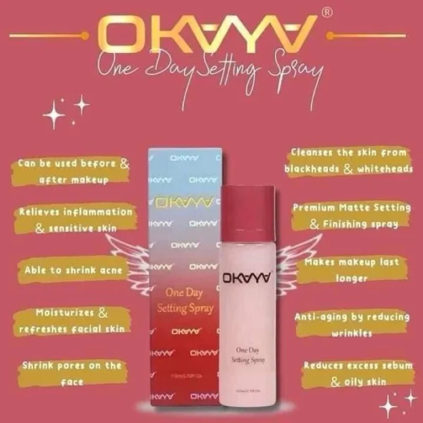 [🎁FREEGIFT‼️] OKAYA SETTING SPRAY ONE DAY LONG LASTING ORIGINAL HQ Favorite Mua Bellaz - Image 9